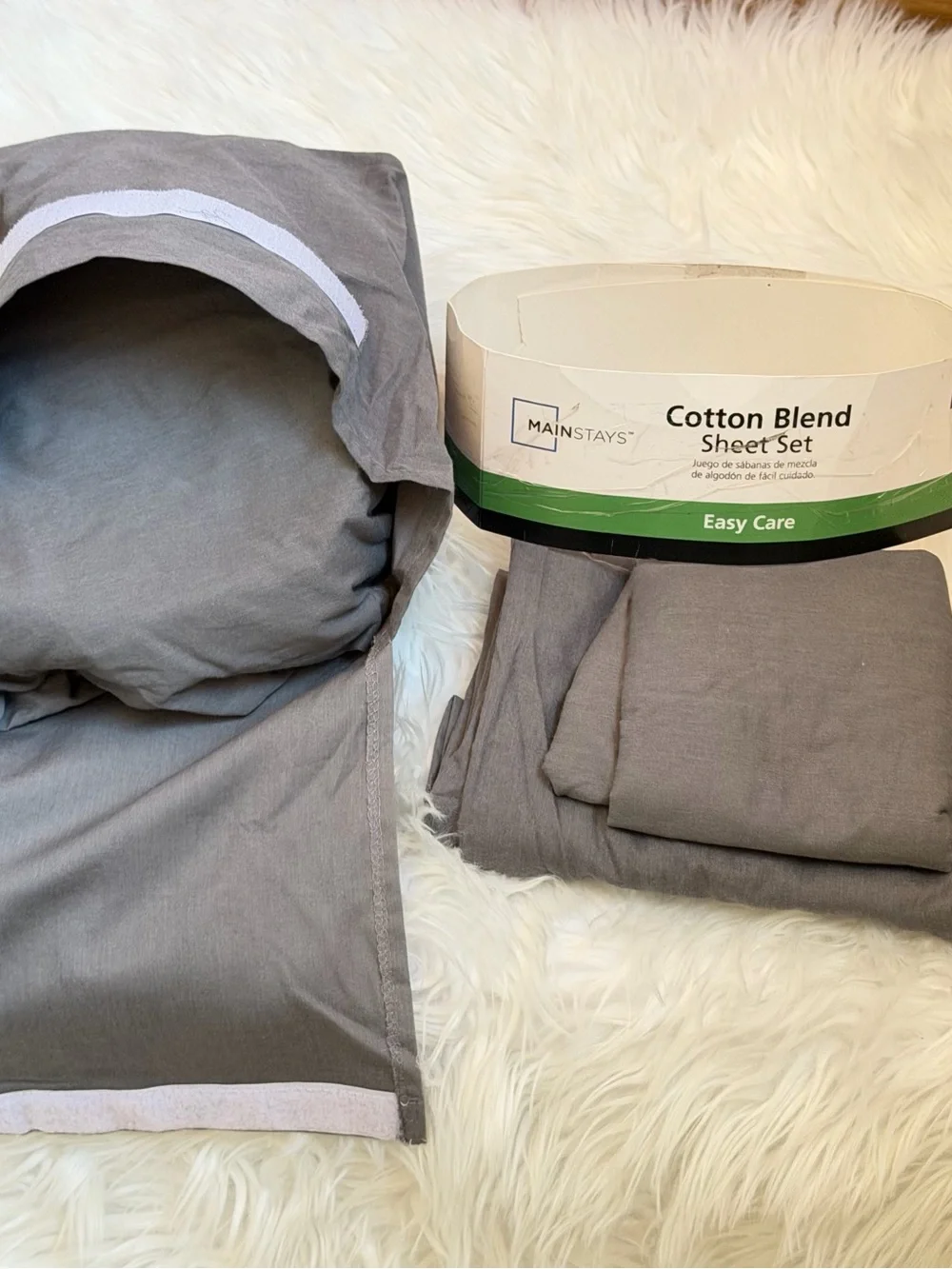 Mainstays Gray Cotton Blend Sheet Set - Solid Gray